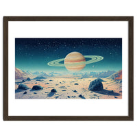 Alien Horizon: Saturn-Inspired Planetary Landscape