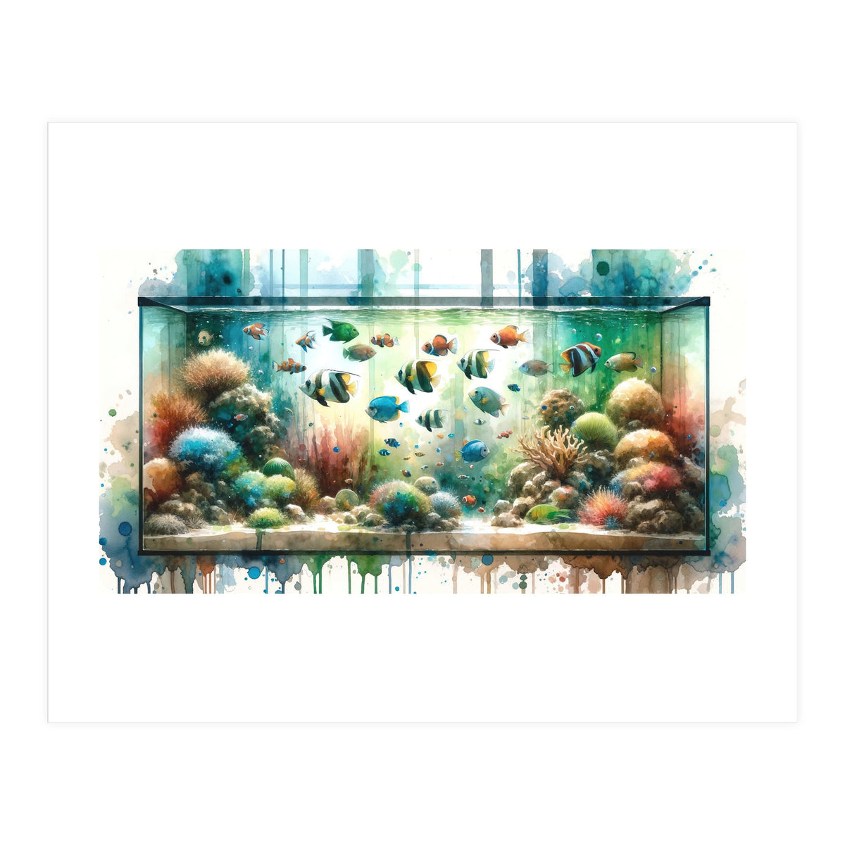 Colorful Aquarium Fish Tank (Print Only)