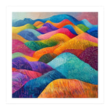 Vibrant Rainbow Rolling Hills Landscape (Print Only) thumbnail