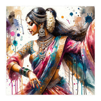 Hindu Woman Dancer With Jewelry And Sari (Print Only)
