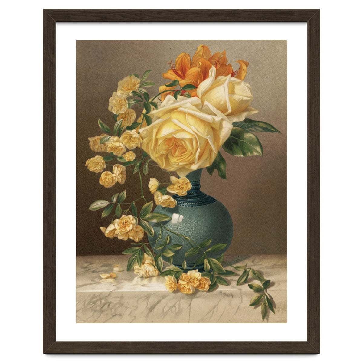 William Duffield – Marchal Niel Roses (1883) Botanical Floral Print