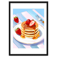 Handpainted Pancakes and Strawberries oil painting