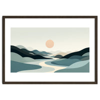Serene Horizon: Minimalist Organic Landscape