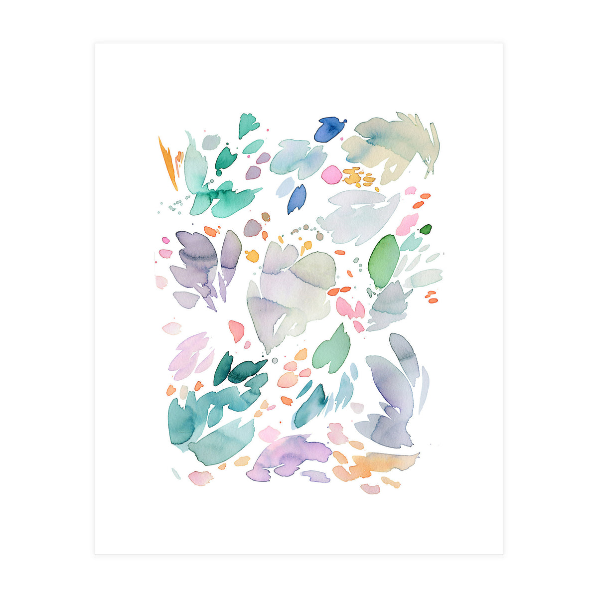 Abstract Watercolor Summer Flowers II (Print Only)