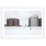 Walking with the dog on a snowy day thumbnail