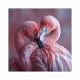 Cute Two Pink Flamingos (Print Only) thumbnail