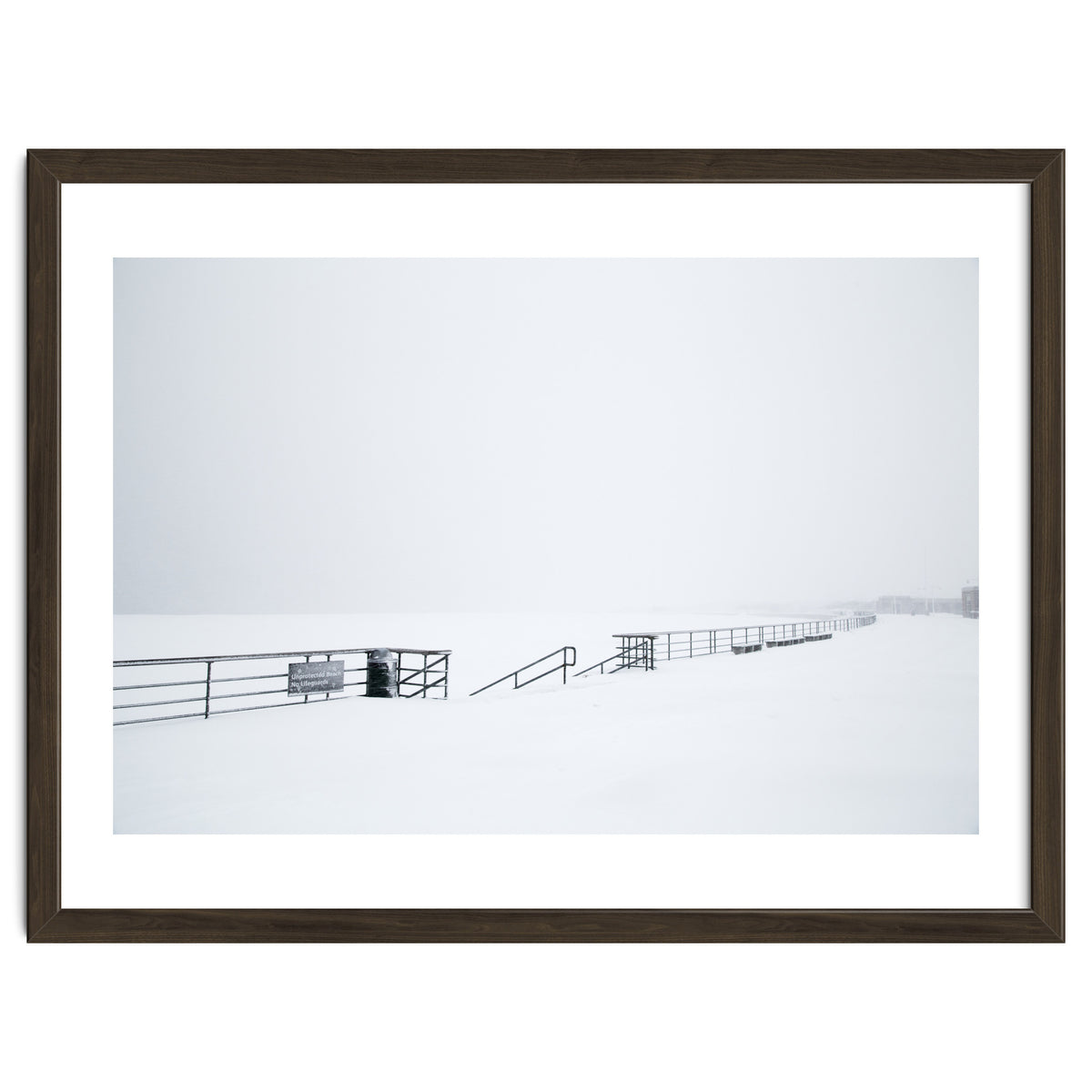 Stairs leading to the winter sea