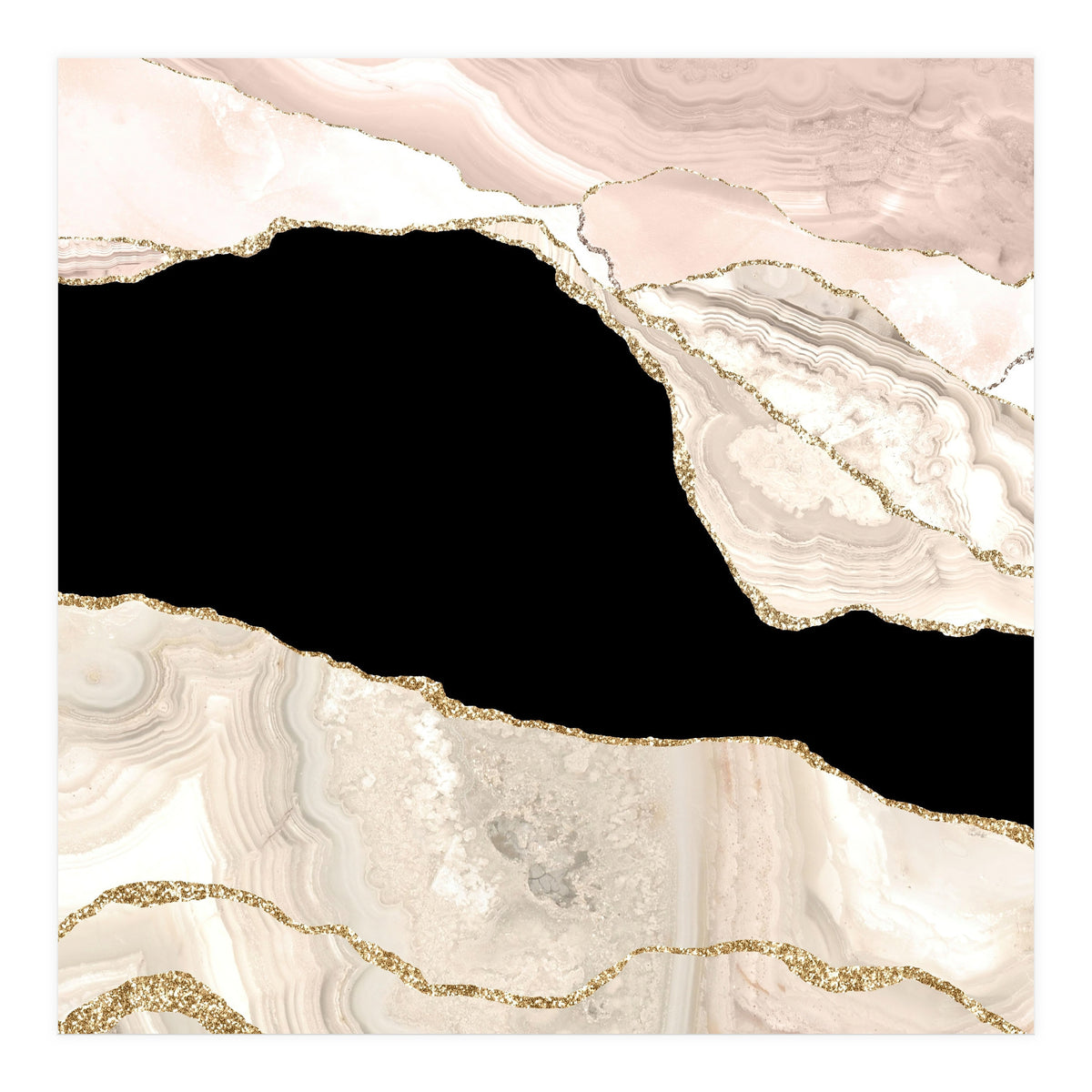 Ivory & Gold Agate Texture 01 (Print Only)