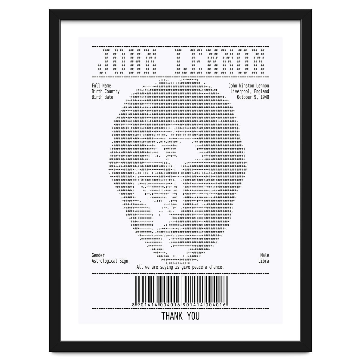 Receipt Art John Lennon Quotes
