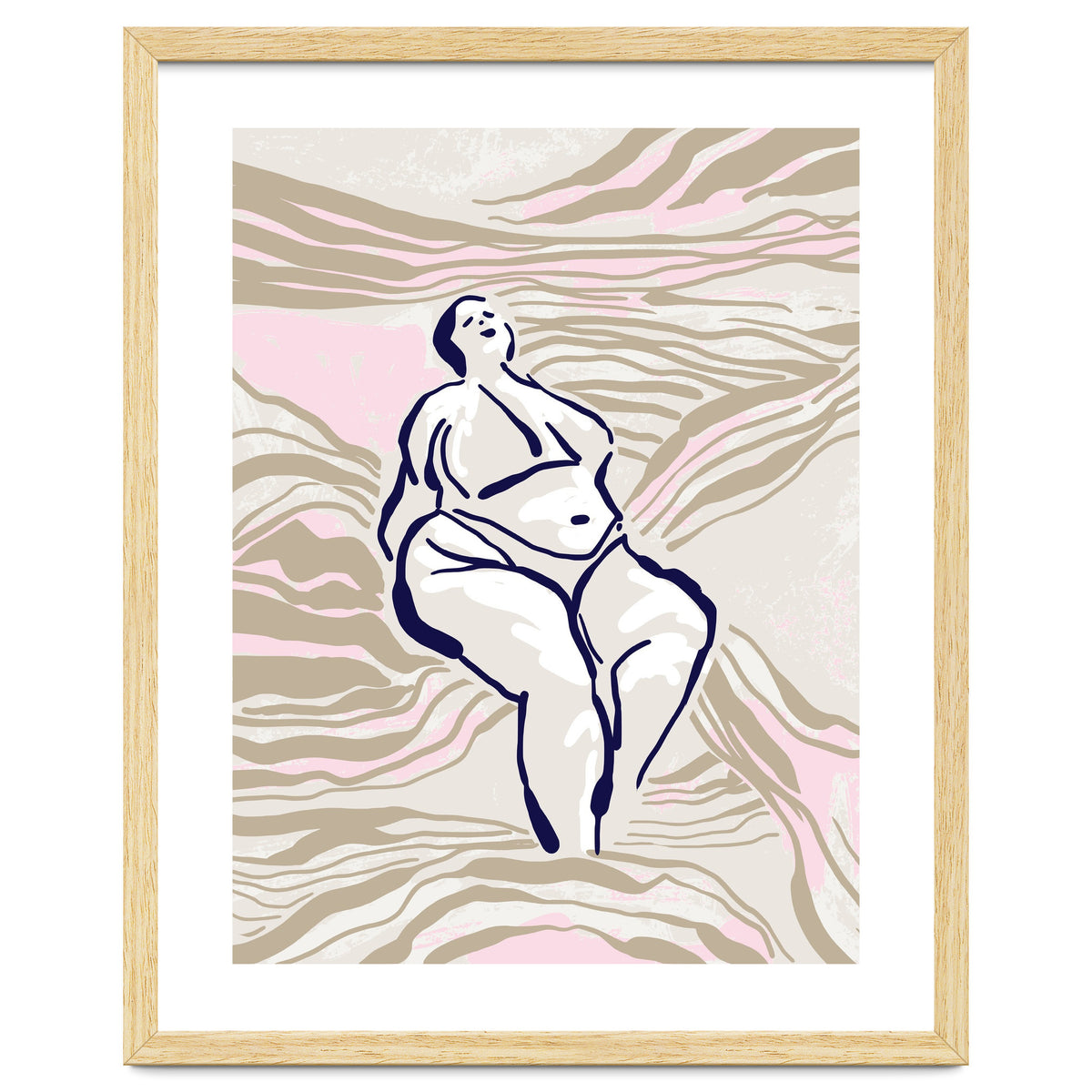 Follow the lines Serene woman in the water