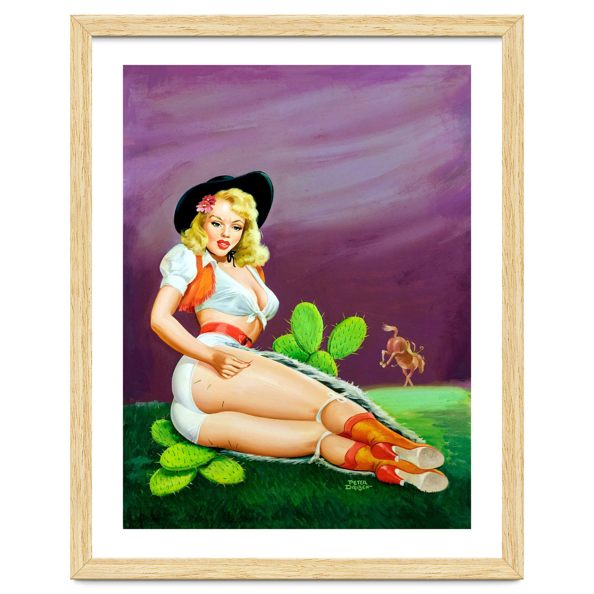 Sexy Pinup Gil Fell On Cactus From A Horse