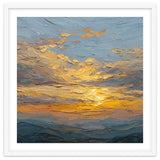 Atmospheric Golden Sunset Impasto Oil Painting Featuring Textured Clouds thumbnail