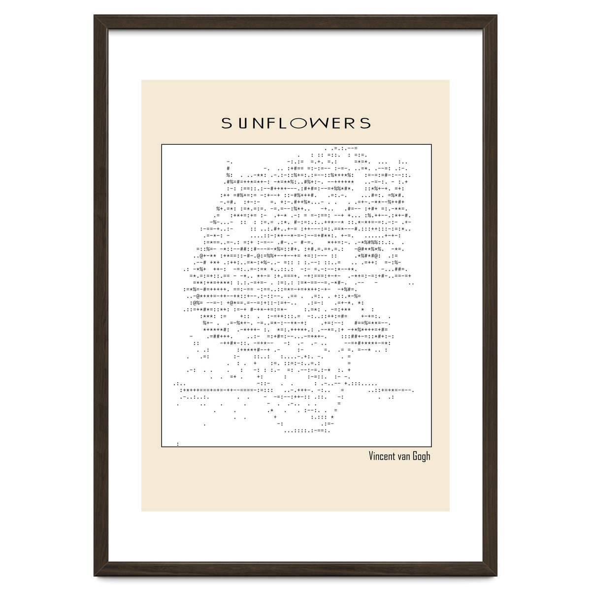 Sunflowers – Vincent van Gogh (1888) (ascii art)