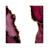 Burgundy & Gold Agate Texture 21  (Print Only)