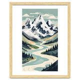 Majestic Alpine Peaks: Organic Modern Landscape Art thumbnail