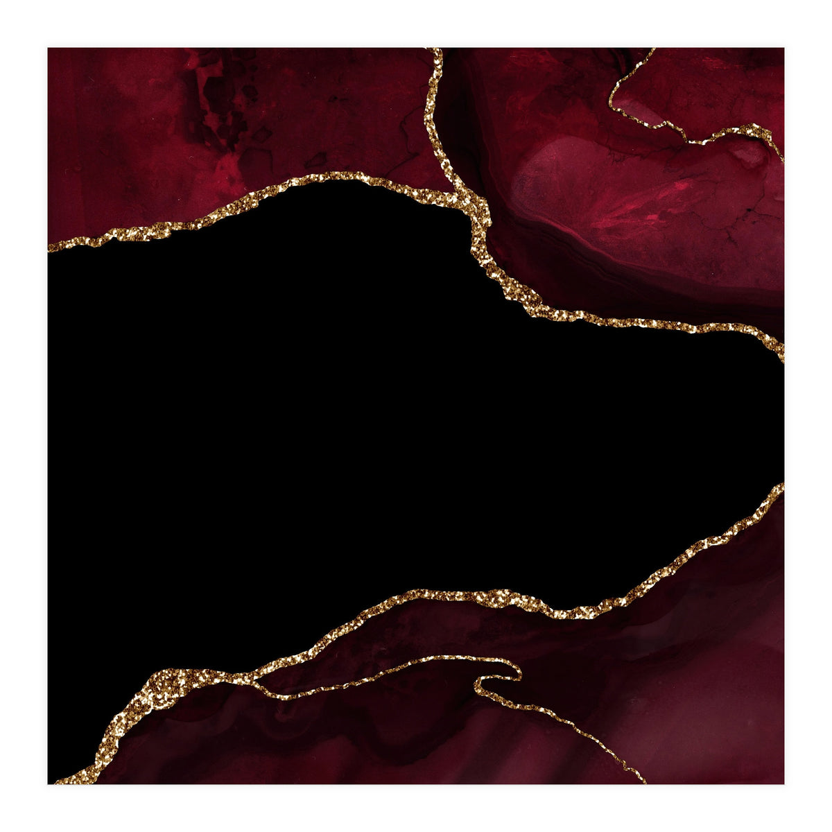 Burgundy & Gold Agate Texture 04  (Print Only)