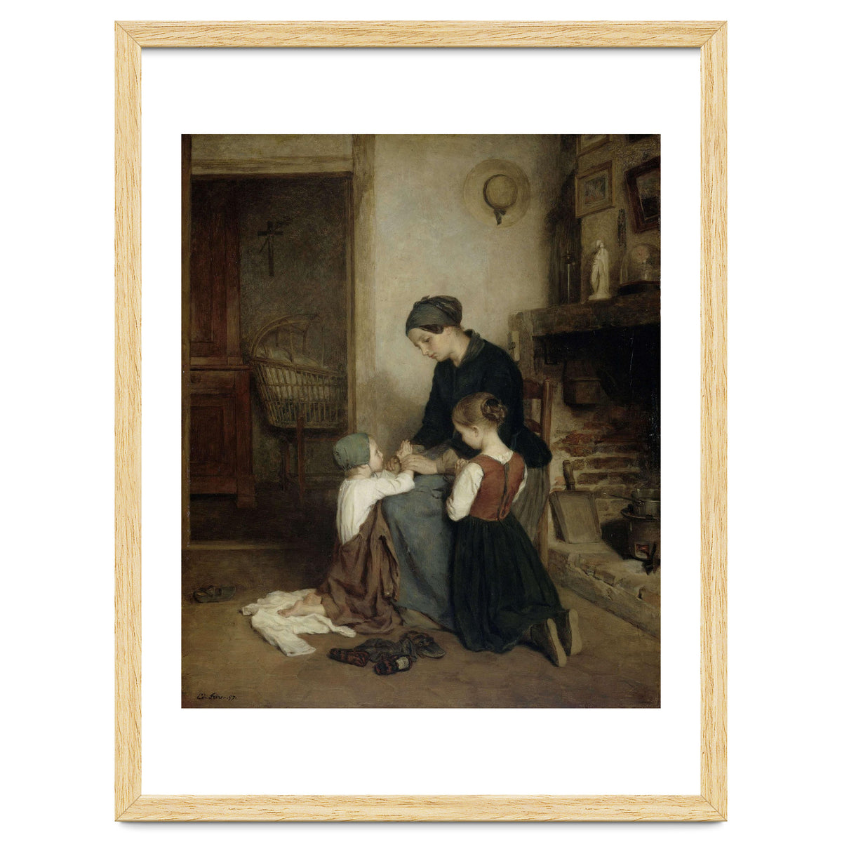 The Evening Prayer. Dating: 1857. Measurements: h 46.5 cm × w 38.5 cm; d 6.4 cm.