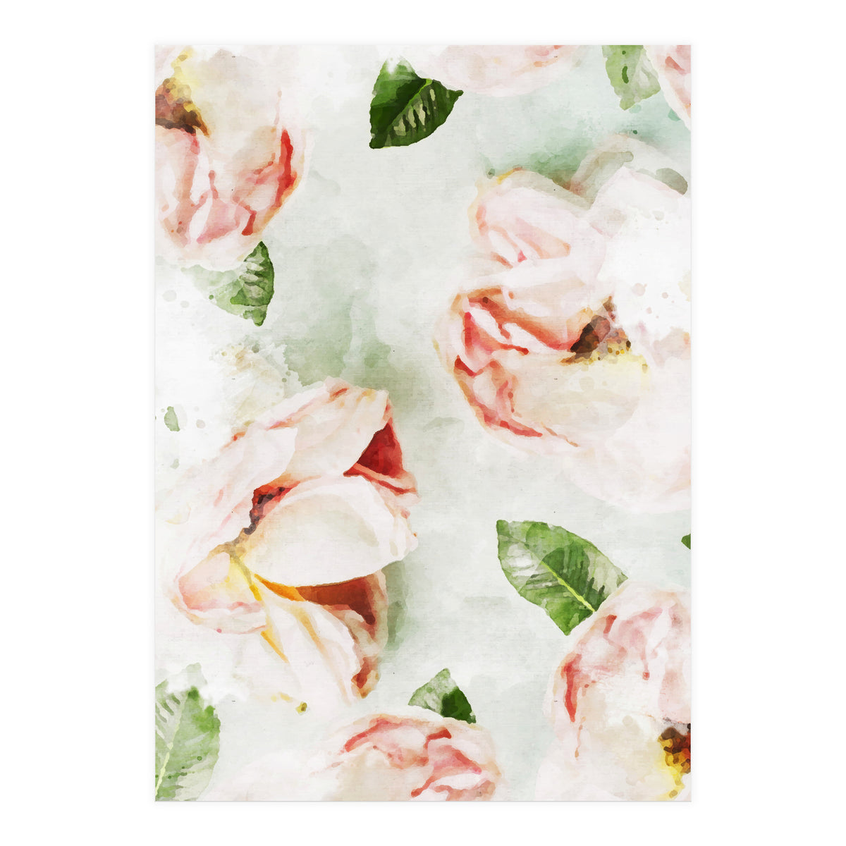 Roses & Foliage Watercolor (Print Only)