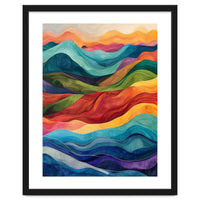 Abstract Rainbow Wave Landscape