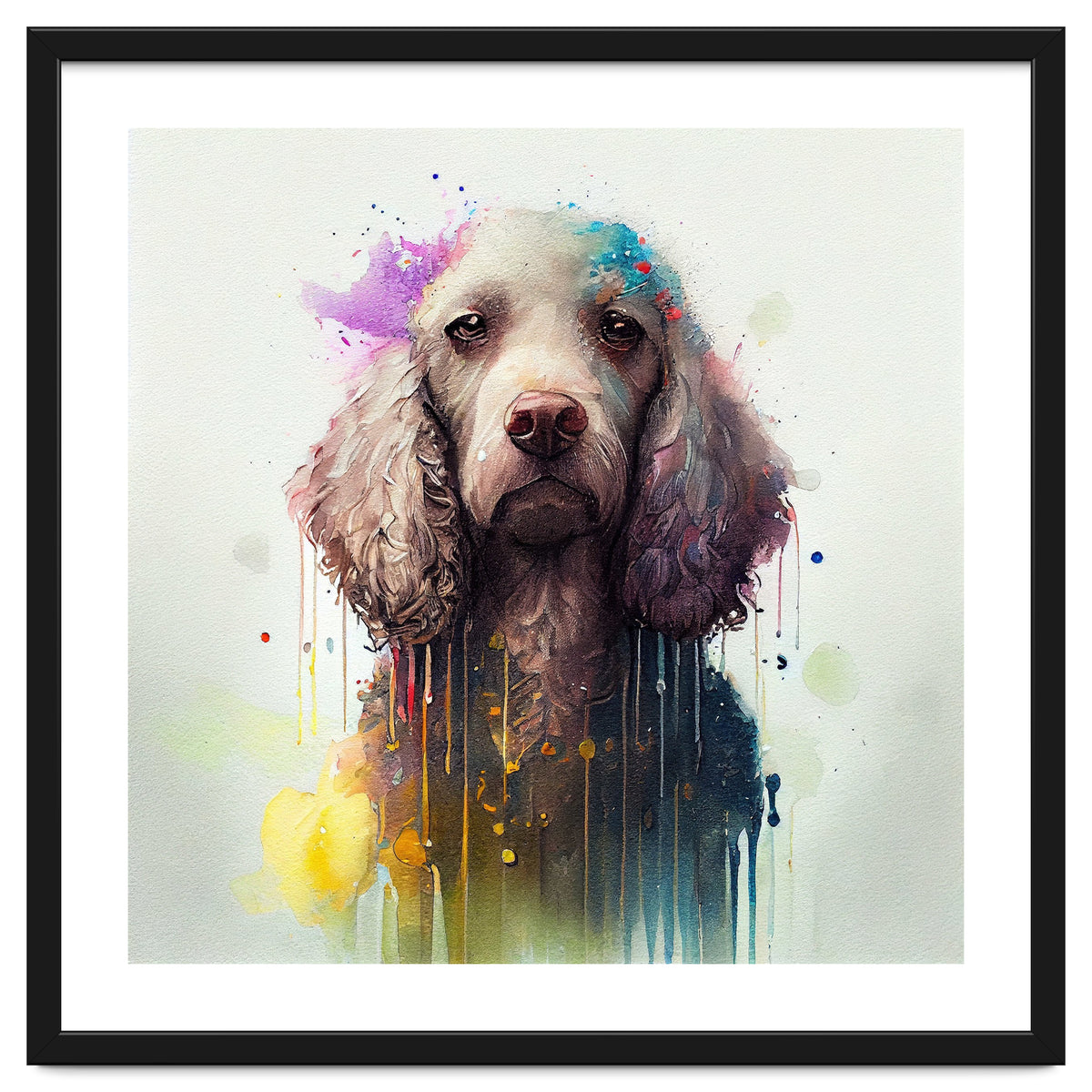 Watercolor Poodle Dog