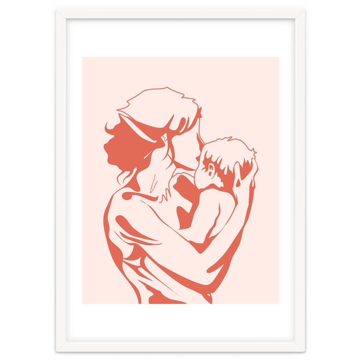 Motherhood, Human Emotion Line Art, Mother Parents Child Baby, Love Care Expression Bohemian Concept