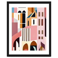 Moroccan City, Pastel Architecture Cityscape Buildings, Travel Eclectic Modern Bohemian Houses