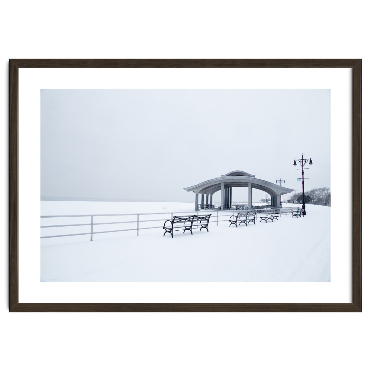 Benches in the Winter seascape