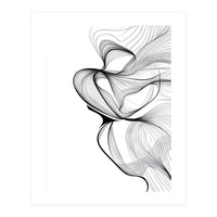 Abstract Black And White Swirls And Lines Flowing Art (Print Only)
