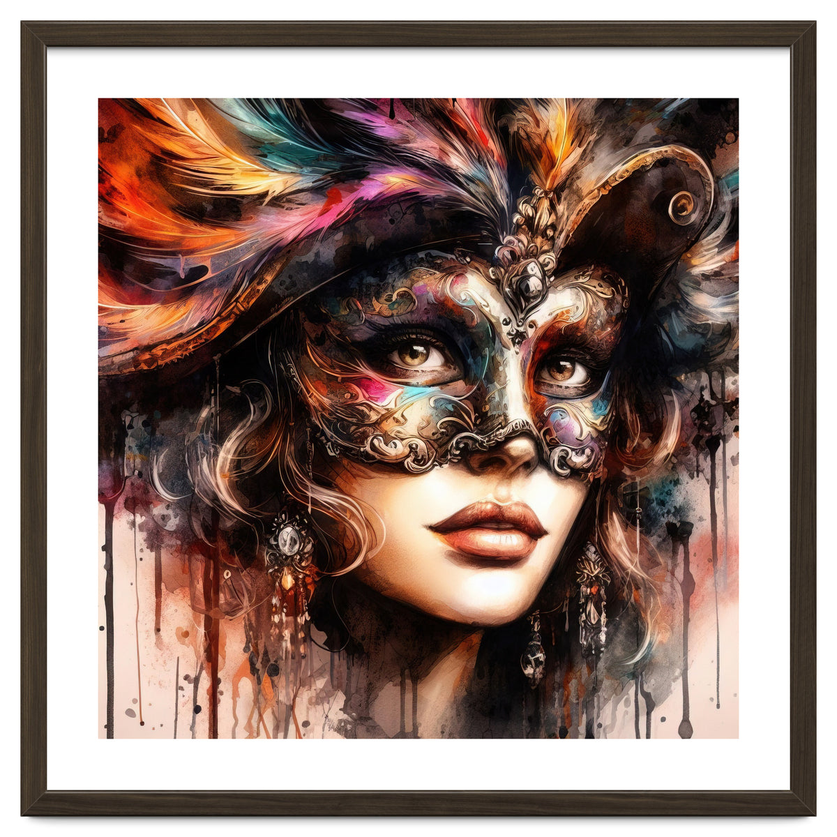 Watercolor Carnival Woman #6