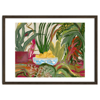 Tropical Table of Lemons still life expressionism oil