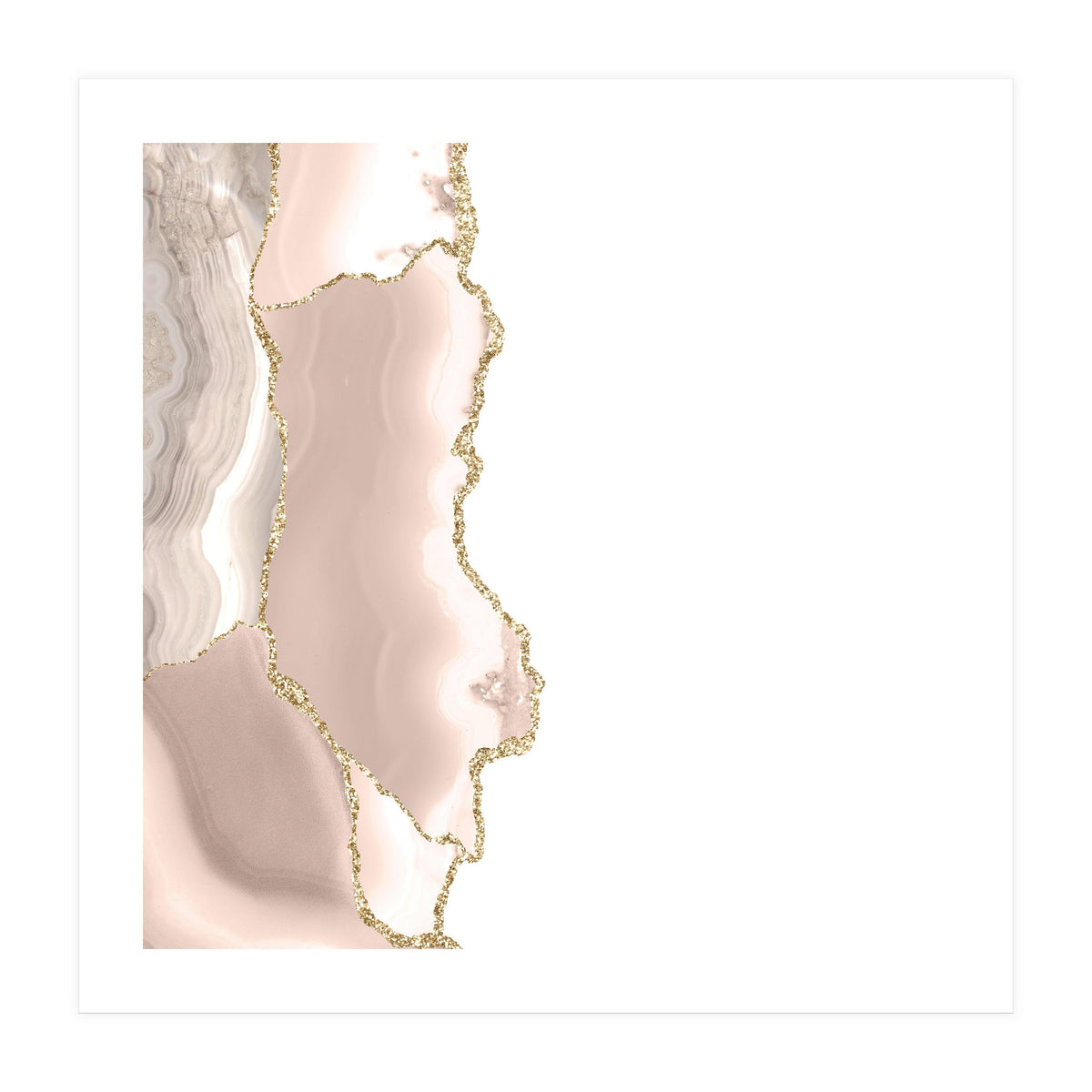 Ivory & Gold Agate Texture 05 (Print Only)