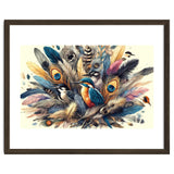 Kingfisher And Songbirds In Peacock Feathers thumbnail