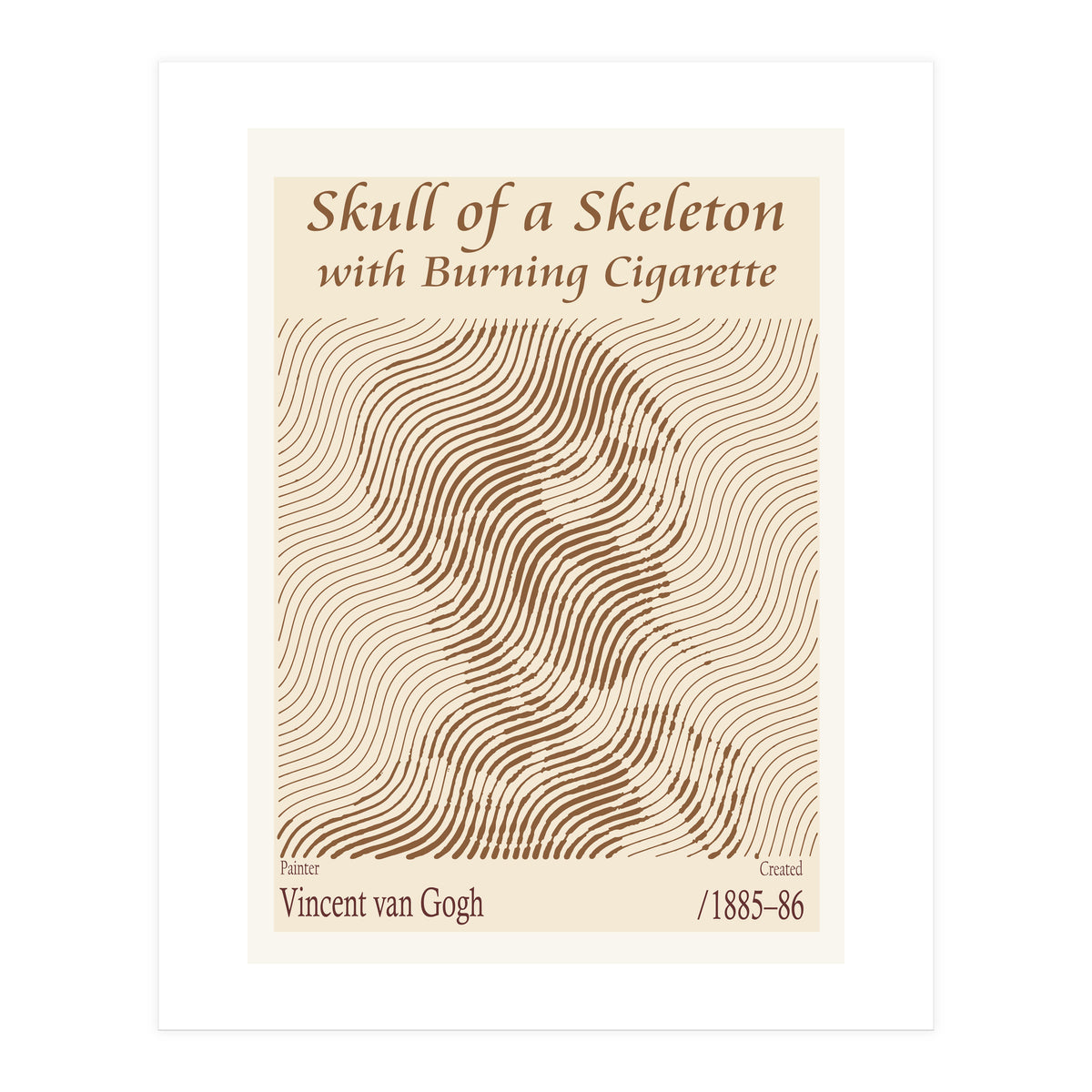 Skull of a Skeleton with Burning Cigarette - Vincent van Gogh (1885–86) (Print Only)