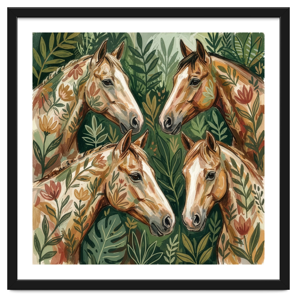 Majestic Floral Horses