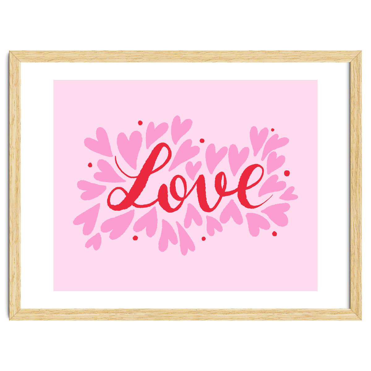 Love hearts - pink and red