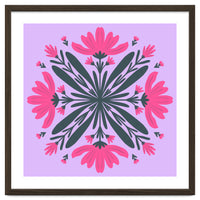 Magenta mandala flowers