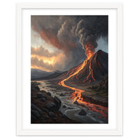 Dramatic Volcanic Eruption Landscape Art