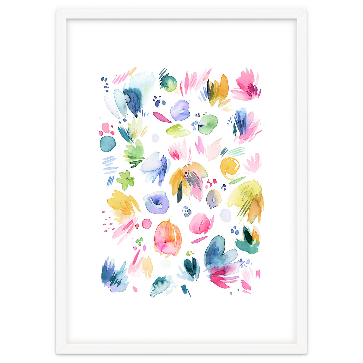 Abstract Watercolor Summer Flowers I
