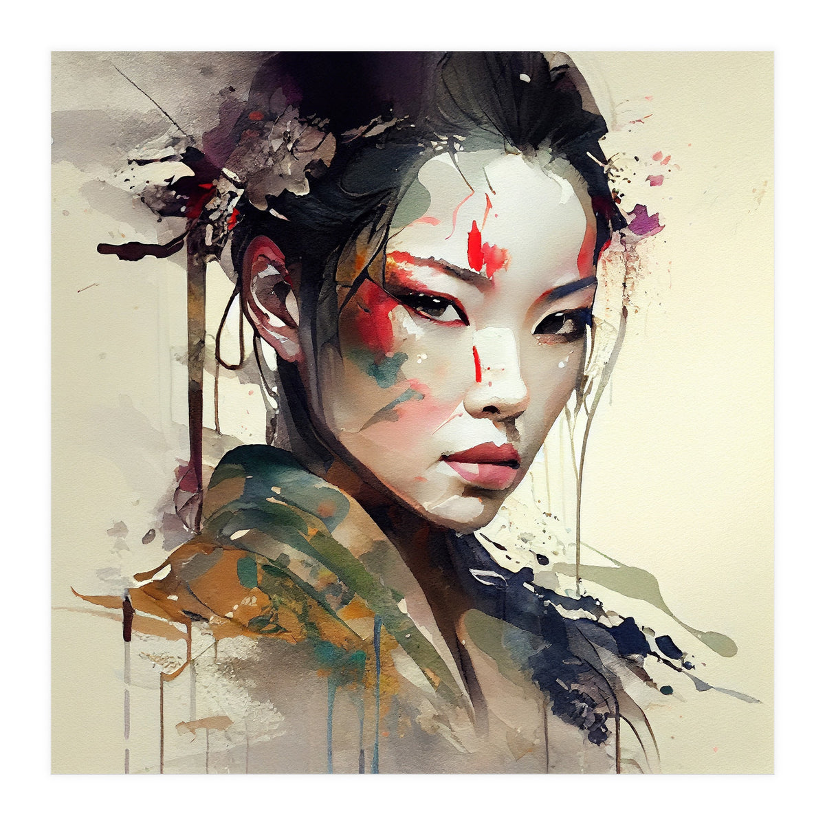 Powerful Warrior Geisha #1 (Print Only)