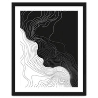 Abstract Black And White Wavy Lines Flowing