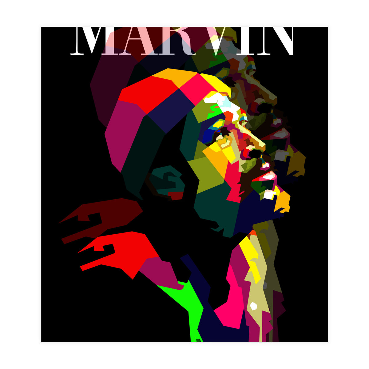 Marvin Gaye RNB Singer Pop Art WPAP (Print Only)