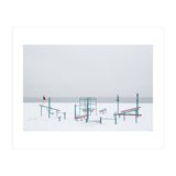 Playground in the winter snow beach (Print Only) thumbnail