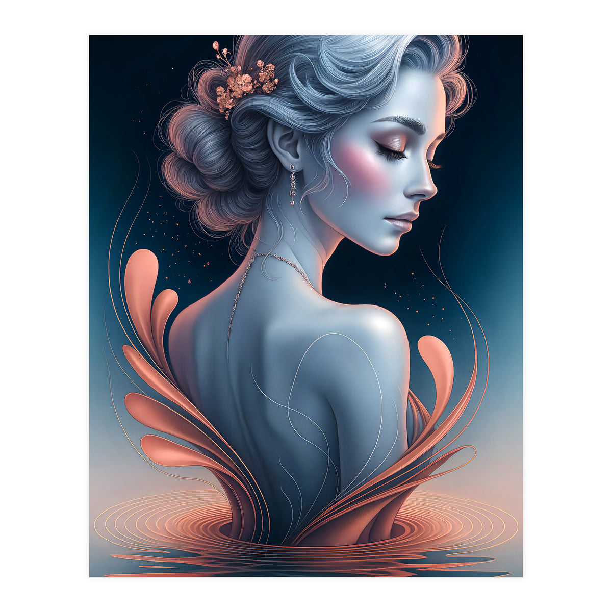 The Beauty of a Woman in an Exotic Pose (Print Only)