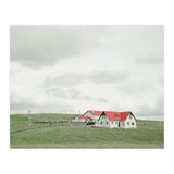 Red roof house on the green hill - Iceland (Print Only) thumbnail