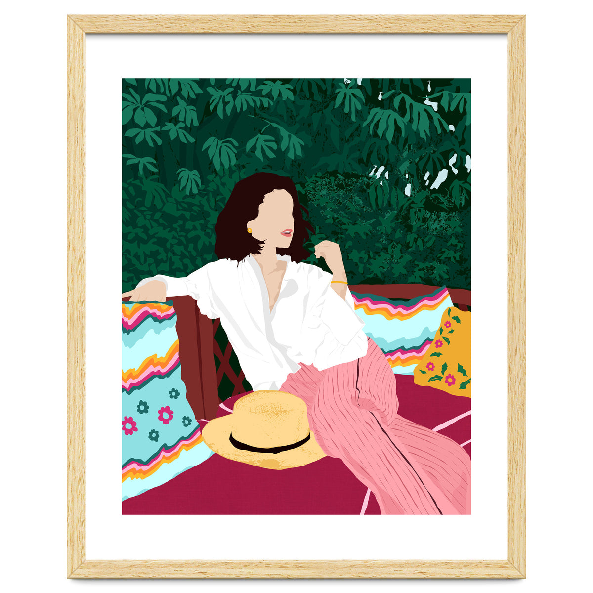 Bohemian Soul, Modern Boho Woman Decor Self Love, Self Care Portrait Fashion Patio Style Garden