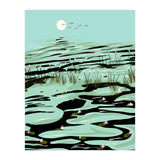 Dreamy Lake, Pastel Nature Botanical Jungle Landscape, Travel Pond Forest Plants Bohemian, Eclectic Scenic (Print Only) thumbnail