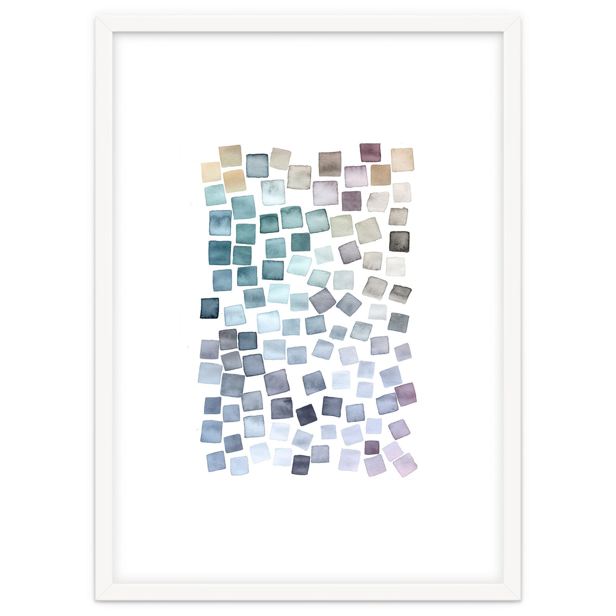 Watercolor Geometric Square Shapes Cozy