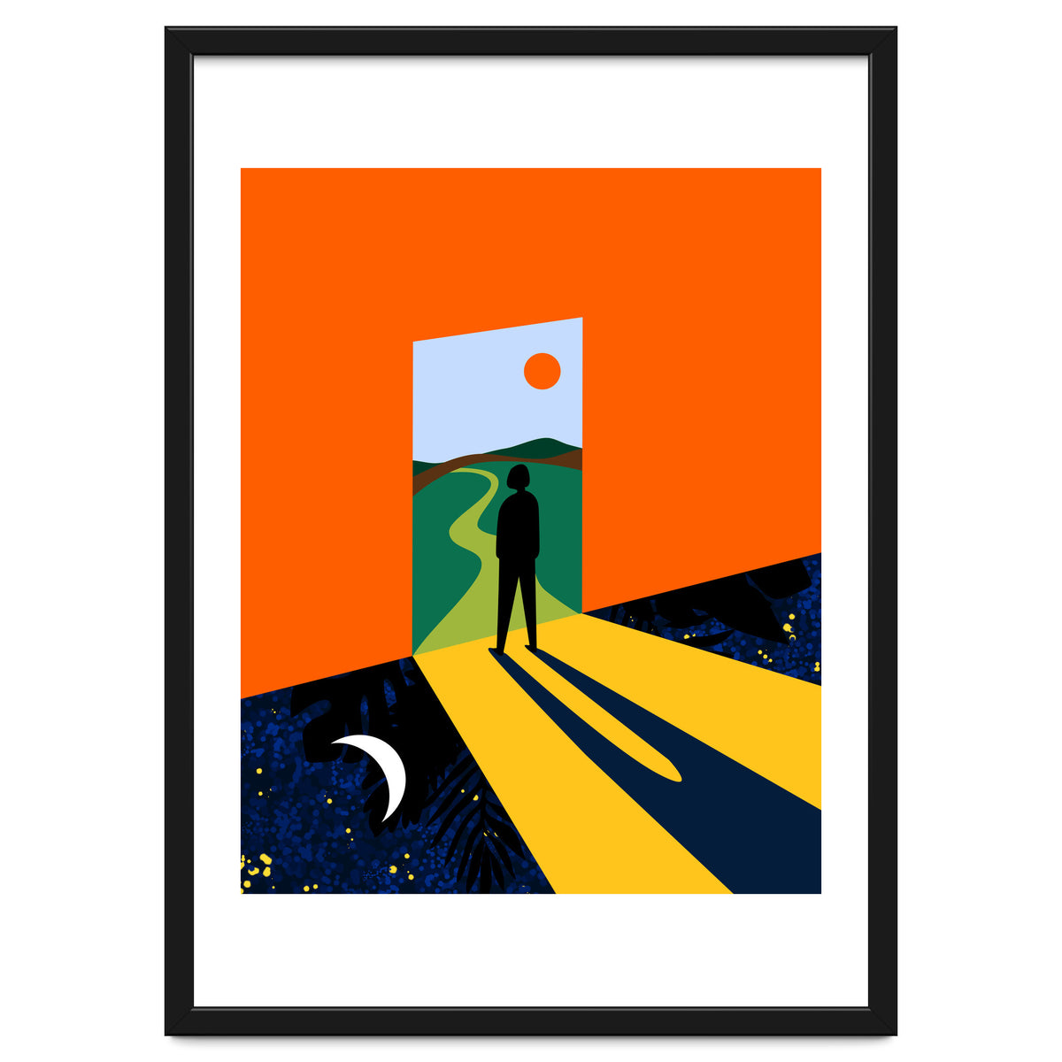 The Path Ahead, Abstract Concept Positivity Growth Mindset People, Eclectic Inspire Bohemian Contemporary Modern Pop Art