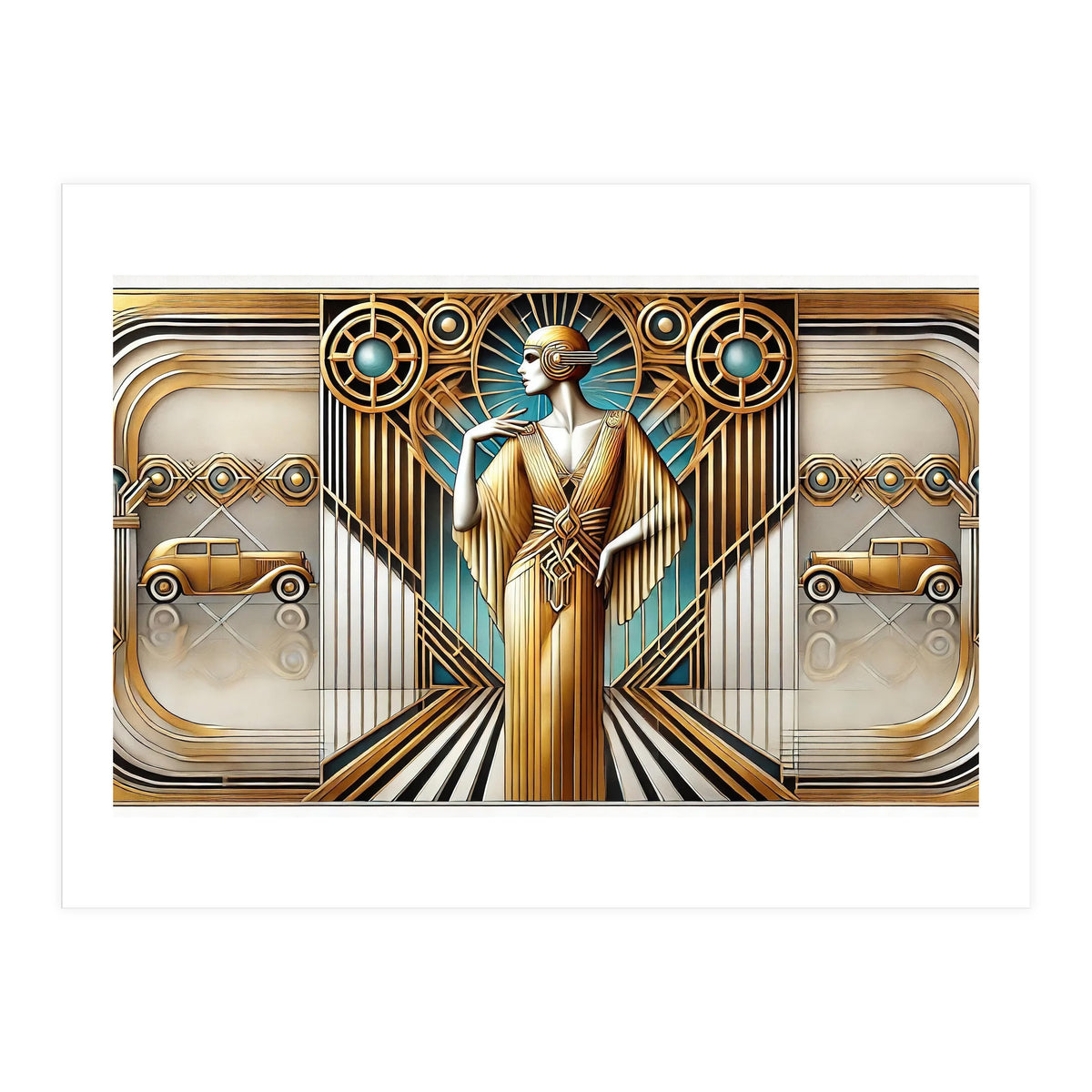 Gatsby Woman Art Deco Scene (Print Only)