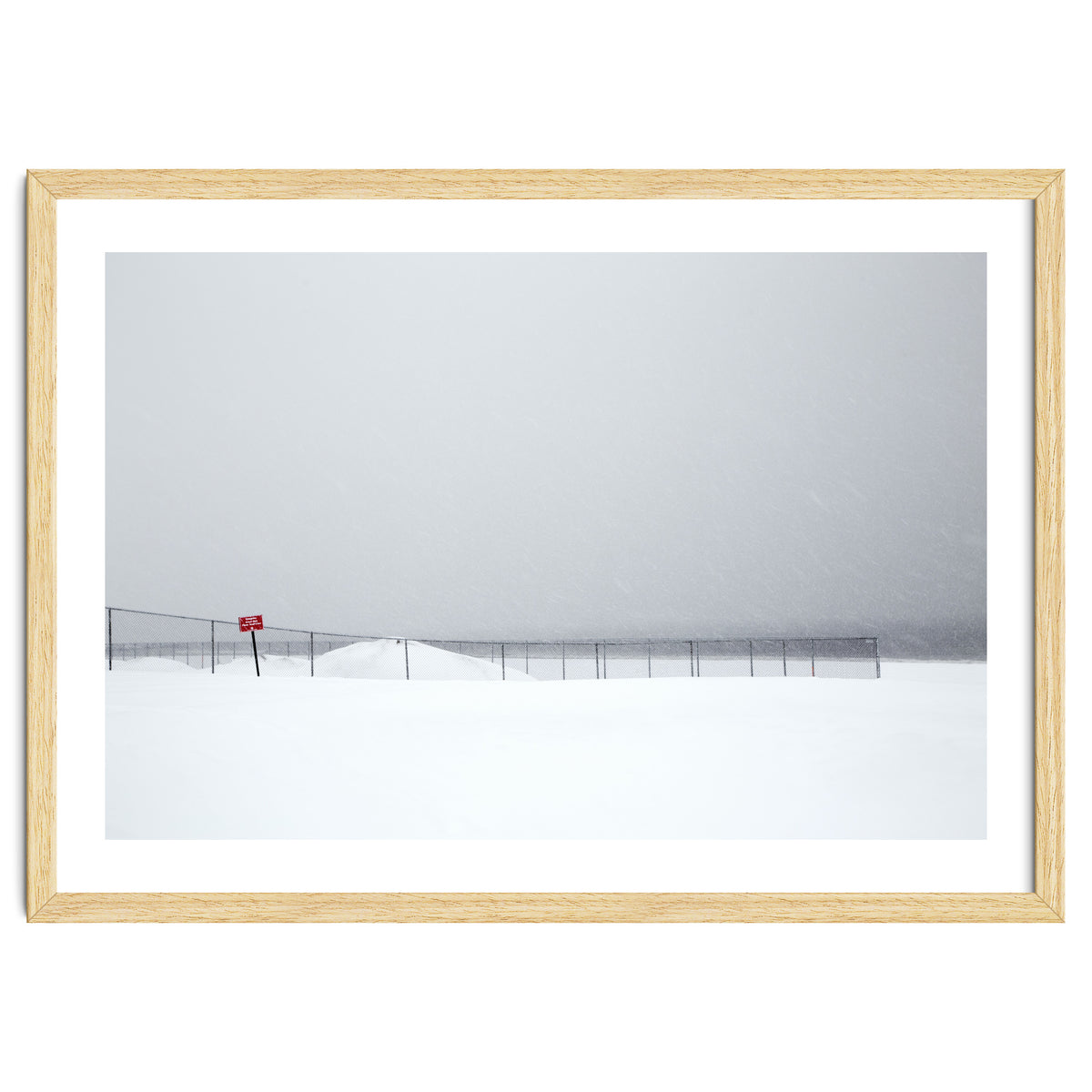 Fence in the winter seascape